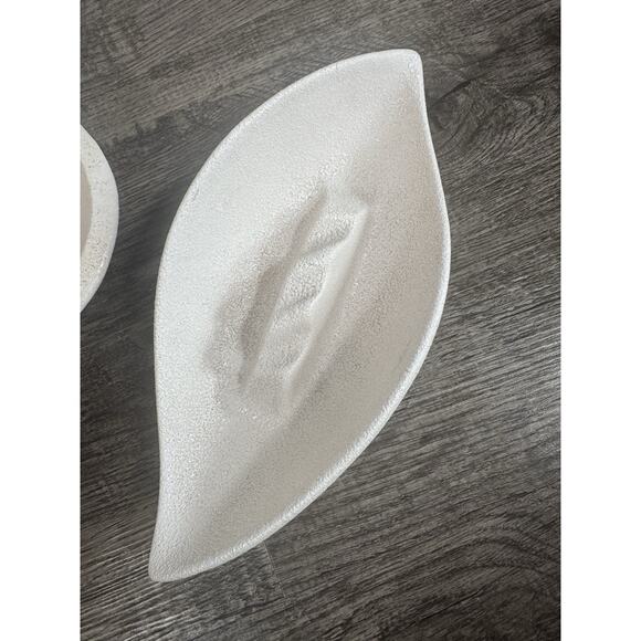 MCM ROYAL HAEGER Lot (2) White Textured Finish ASHTRAYS Vintage USA Atomic - Picture 16 of 16